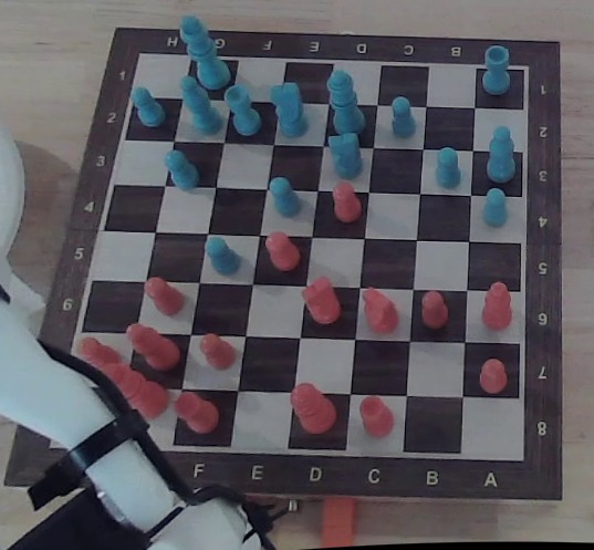 The same overhead frame undistorted and cropped to the board rectangle
